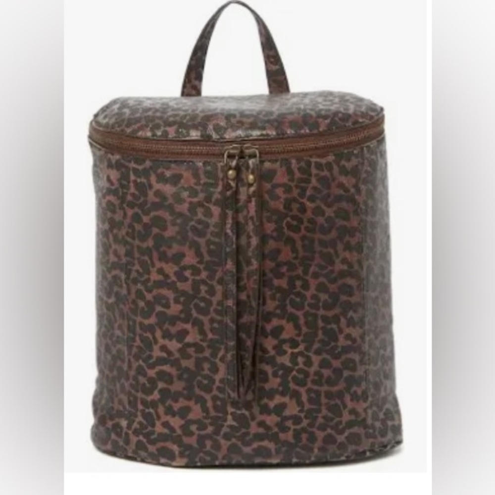 Frye Maddie Leopard print Leather Backpack